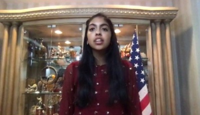 Ania Shahid performing national anthem of USA